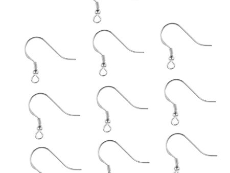 Maxbell 10pcs 925 Sterling Silver Ear Wire Earwire Ball French Hook Findings 20x19mm Supply