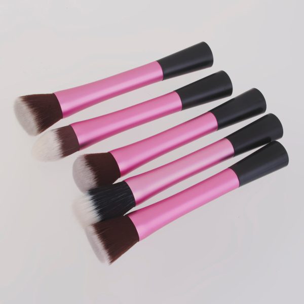 Maxbell Set OF 5 PCS Assorted Size Professional Pretty Waist Design Cosmetic Makeup Brush Beauty Supplies Rose Red For Sale