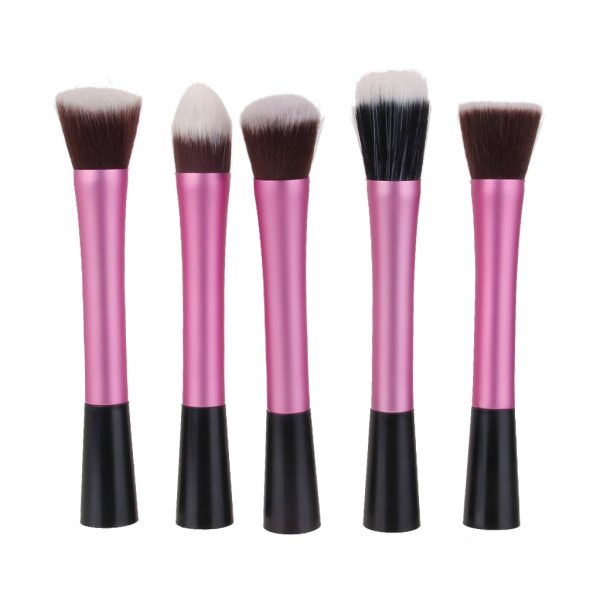 Maxbell Set OF 5 PCS Assorted Size Professional Pretty Waist Design Cosmetic Makeup Brush Beauty Supplies Rose Red For Sale