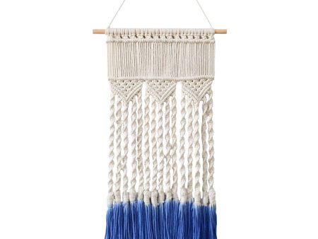 Maxbell Woven Macrame Boho Lace Tapestry Gift Mobile Wall Hanging Decoration Blue Online now